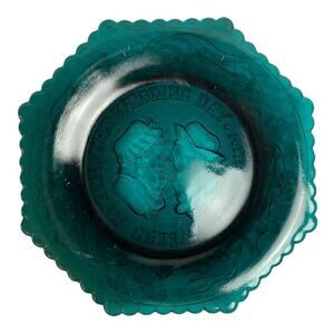 Funny Newlywed Turq Plate Scalloped Edge 7.75"